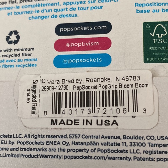 Vera Bradley pop socket - Picture 3 of 3